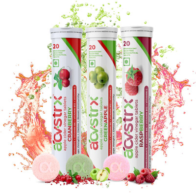 Anisue Healthcare ACVSTRX Apple Cider Vinegar| Digestive Support| Immunity Booster | Weight Loss(3 x 20 Tablets)