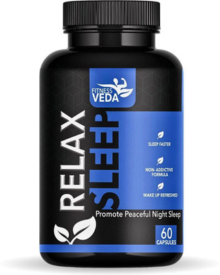 FITNESSVEDA Relax Sleep Sleep Faster Non Addictive Formula and Wake Up Refreshed(60 Capsules)