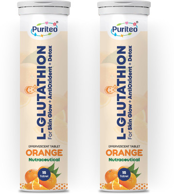 puriteo L- GLUTATHIONE EFFERVESCENT TABLET ORANGE 02(2 x 15 Tablets)
