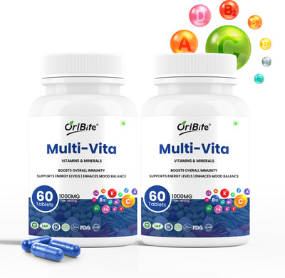 Oribite Multivitamin for Men & Women With 14 Vitamins & 12 Minerals(2 x 60 Tablets)