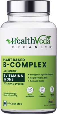 Health Veda Organics Plant Based B-Complex for Hair, Skin & Immunity(60 Capsules)