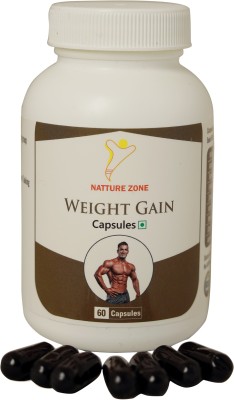 NATTURE ZONE Weight Gain Capsule | Weight Gain Medicine Pre Workout(60 Capsules, NA)