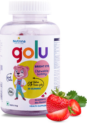 Nutrina Health lab Golu Bright Eye Chewable Gummy Vitamin E, A with lutein, zeaxanthin & Astaxanthin(30 x 1 No)