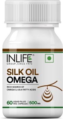 INLIFE Silk Oil Veg Omega 3 6 9 Capsules, Daily Supplement for Heart Health(60 Capsules)