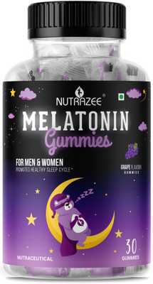 Nutrazee Melatonin Gummies 5mg Supplement | Better & Restful Sleep | No Added Sugar(30 No)