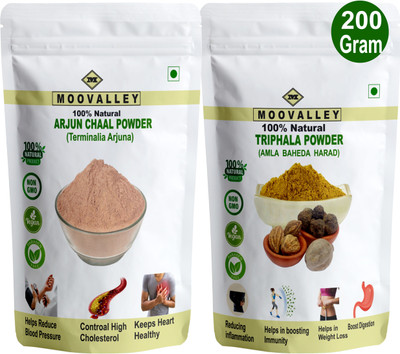 Moovalley Arjun Chal Powder (100g) + Triphala Powder (100g) | Combo Pack(2 x 100 g)