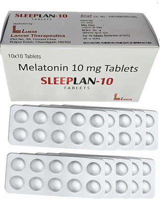 Lancer Therapeutics melatonin 10 mg | SLEEPLAN | 100 Veg Tablets | For restful Sleep | Antioxidant(100 Tablets)