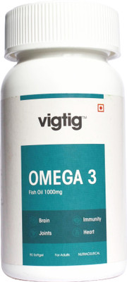 vigtig Omega 3 Fish Oil 1000mg for Brain, Heart & Joint Health(90 Capsules)