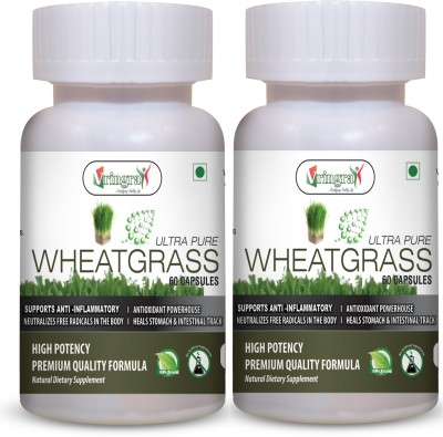 Vringra Wheatgrass Capsules-Wheatgrass Powder-Boost Immunity-Wheatgrass Extract Capsules(2 x 60 Capsules)
