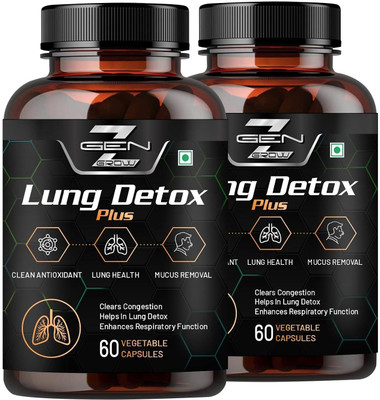 GenZ grow Lung Detox Supports Lung Cleansing, Health & Immune Defense Pack 2(2 x 60 Capsules)