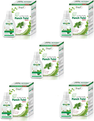 Vringra Panch Tulsi Drops - Tulsi Ras - Tulsi Drops - Tulsi Extract 30ml (Pack Of 5)(5 x 30 ml)