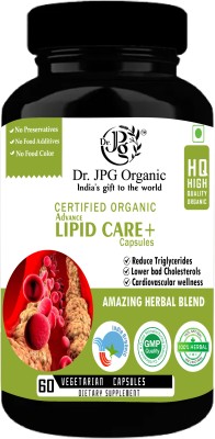 Dr. JPG Organic Lipid Care 500mg, 60Veg. Capsules | INDIA Organic Certified(60 Capsules)