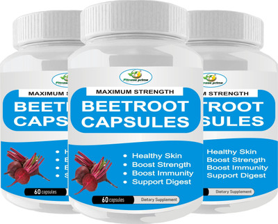 Fitness Prime Beetroot 800 mg Capsules for Improved Digestion, Natural Detoxifier & Anti-Oxidant(3 x 60 Capsules)