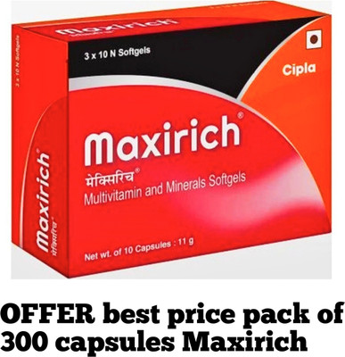 Maxirich multivitamin capsule pack of ( 10×3×10)(300 Capsules)