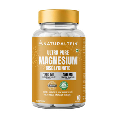 NATURALTEIN Magnesium glycinate 1200mg Sleep, Brain, Muscle & Heart Support(60 Tablets)