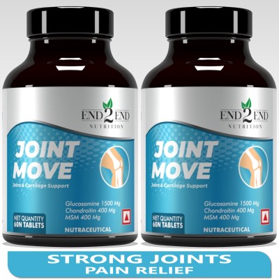 End2End Nutrition Joint Move with Glucosamine Chondroitin MSM For Joint & Cartilage Support (60x2)(2 x 60 Tablets)