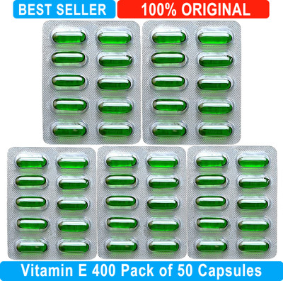 BEST CHOICE NUTRITION VITAMIN E 400 CAPSULES FOR ANTI-AGING, SKIN REPAIR, GLOWING SKIN & SHINY HAIR(50 Capsules)