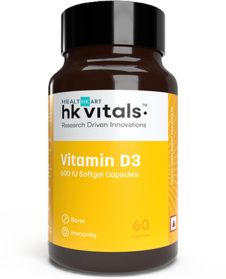 HEALTHKART HK Vitals Vitamin D3 (600 IU), For Immunity and Muscle Strength(60 No)