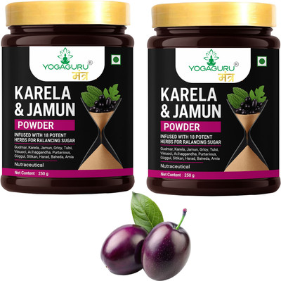YOGAGURU MANTR Karela,Jamun Powder Supplement Regulate Sugar Management (250g) set2(2 x 250 g)