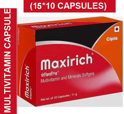 Maxirich MULTIVITAMINS AND MINERALS CAPSULE PACK OF 15 STRIPS (15*10CAPSULE)(15 x 10 Capsules)
