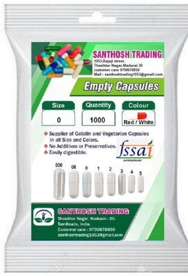 santhosh Trading Pharma raw materials Empty capsules Size 0 Red / White(1000 No)