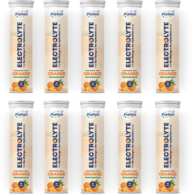 puriteo ELECTROLYTE EFFERVESCENT TABLET ORANGE 10(10 x 15 Tablets)