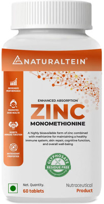 NATURALTEIN Zinc Monomethionine 60 Tablets | 12mg Elemental Zinc(60 Tablets)