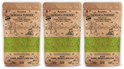 Ayuzera by Wellwith Organic Moringa Leaf Powder for Immunity, Digestion, Skin(3 x 200 g)
