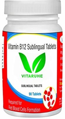 vitaruhe Vitamin B12 90 Tablets Methylcobalamin & Sublingual Supplement(90 Tablets)
