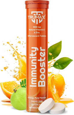 TRUMAX Immunity booster Vitamin C Effervescent - 1000mg Amla, Zinc - Skin Protection(20 Tablets)