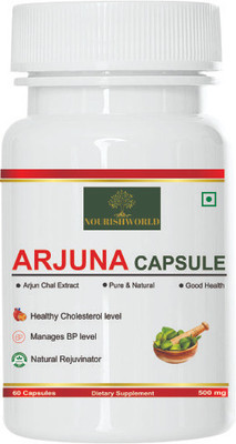 Nourishworld Arjuna Capsules Arjun Chaal Extract Healthy Cholesterol BP Support Pure Natural(60 Capsules)