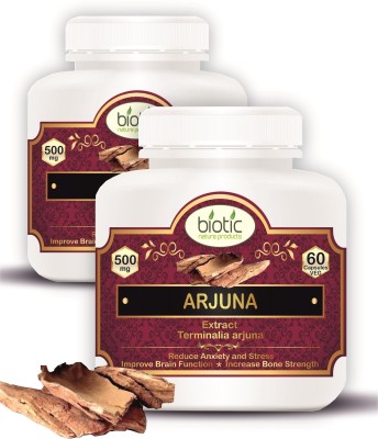 biotic Arjuna Capsules Terminalia Arjuna Extract for Heart Care 500mg(2 x 60 Capsules)