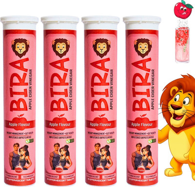 Bira Apple Cider Vinegar For Weight Loss – Fast, Natural ACV Fat Burner - Men & Women(4 x 20 Tablets)