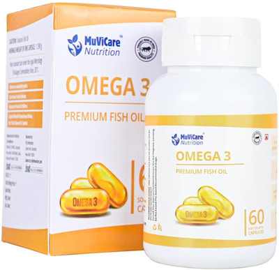 MUVICARE Omega-3 Fish Oil | High-Potency EPA & DHA for Heart, Brain & Joint Health(60 Capsules)