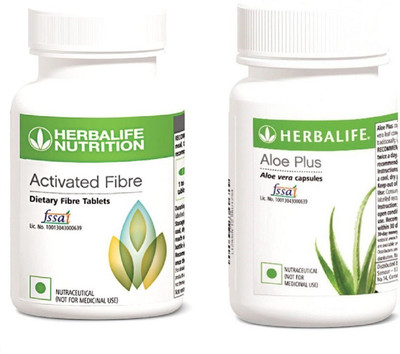 HERBALIFE Nutrition Combo Of Activated Fiber Tablets With Aloe Plus Capsules(2 x 75 No)