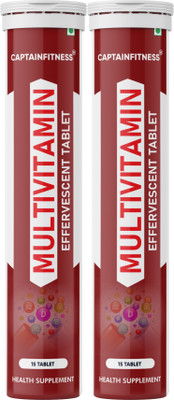 CaptainFitness Multivitamin with Minerals Effervescent Tablets|o36|(2 x 15 Tablets)