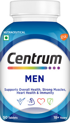 Centrum Men|Supports Overall Health (Veg) | World's No.1 Multivitamin(50 Tablets)