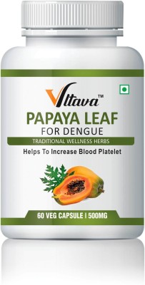 VLTAVA Papaya Leaf Extract Capsule - Helpful for Blood Platelets Count(60 Capsules)