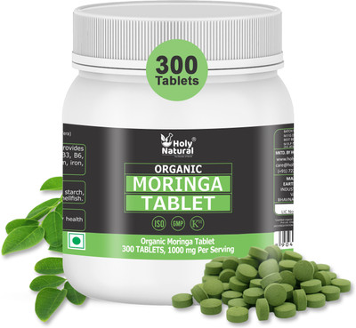 Holy Natural Organic Moringa Tablet – 500mg Per Serving, 300 Tablet(300 Tablets)