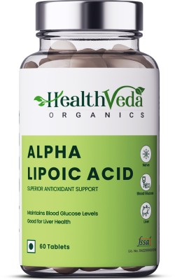 Health Veda Organics Alpha Lipoic Acid 300mg for Healthy Liver, Blood Sugar & Antioxidant Support(60 Tablets)