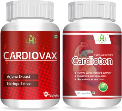 Healthy Nutrition Natural Cardiovax 60 Tab & Cardioton 60 Capsules For Heart Health(2 x 60 Capsules)