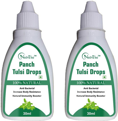 Nutrivue Panch Tulsi Drops Extract of 5 Rare Tulsi Immunity Booster (2x30ML)(2 x 30 mg)