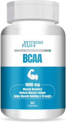 Nutrinoplus BCAA capsules 1000mg Pre Intra Post Workout supplement | for Muscle(60 Capsules)