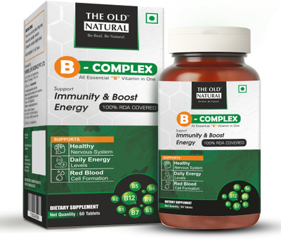 The Old Natural B-Complex Tablets | 8 Essential B Vitamins for Immunity, Energy & Nerve Health(60 Tablets)