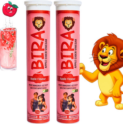 Bira Apple Cider Vinegar for Weight Management, Detox, Gut Health & Glow Skin(2 x 20 Tablets)