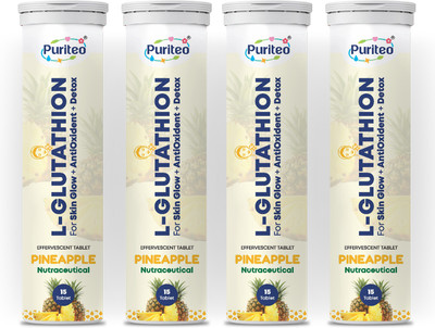 puriteo L- GLUTATHIONE EFFERVESCENT TABLET PINEAPPLE 04(4 x 15 Tablets)