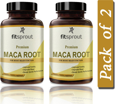 Fitsprout Maca Root Tablets Enriched with Maca Root Extract (G209)(2 x 60 Tablets)