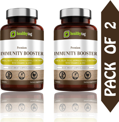 Healthy Tag Immunity Booster Tablets ,Vitamin C (K204)(2 x 60 Tablets)