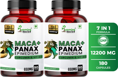Humming Herbs Maca with Panax Ginseng EPIMEDIUM | Performance, Increase Stamina & Build Muscle(2 x 90 Capsules)