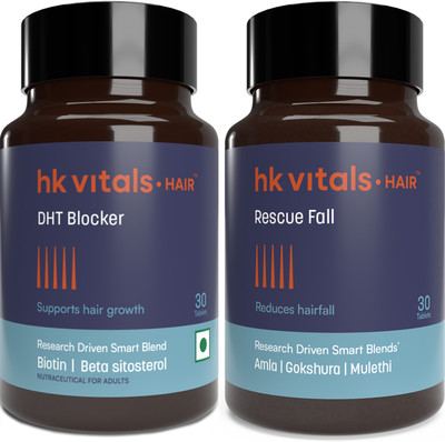 HEALTHKART hk vitals DHT Blocker with Hair Rescue Fall(2 x 30 Tablets)